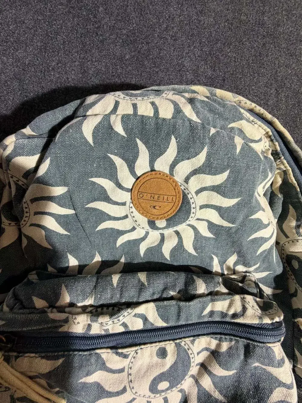 O'Neill Shoreline Backpack Slate Blue Sun Yin Yang Canvas Bookbag